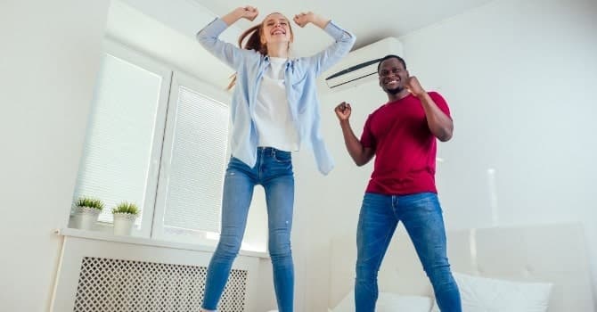 Family enjoying a comfortable home