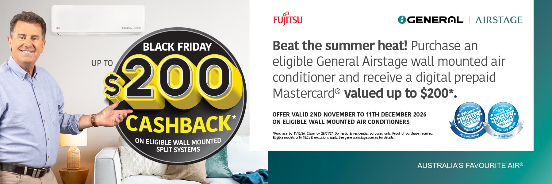 Up to $200 cashback on wall mounted systems.